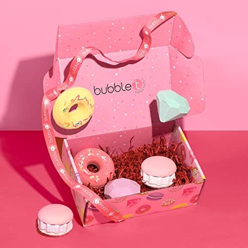 Подаръчен комплект Bubble T Cosmetics Mixed Bubble Bath Bomb Fizzer, Колекция от 6 теми със Сладки аромати на Диня, ягоди и Преливащи плодове, 6 x 150 г