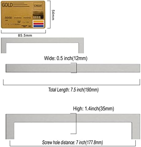 Дръжки за кухненските шкафове Amerdeco 20 В опаковка с Дупки в центъра 7-инчов (178 мм), Дръжки от неръждаема Стомана