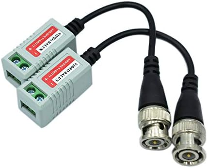 10 Двойки Конектори BNC Видео Balun Пасивни Приемопередатчики сигнали 1080P/2MP по CAT5/5E/6 за система за видеонаблюдение HD-CVI/TVI/AHD