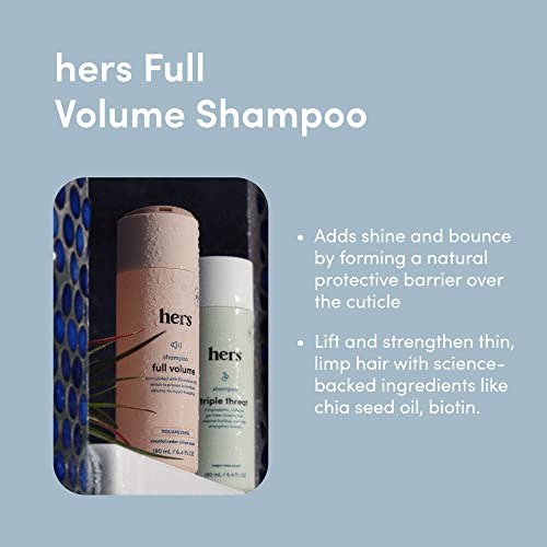 Нейната Full Volume Shampoo 2 опаковки - Шампоан за придаване на обем за жени е Мек кедър и лимоново - Женски Натурален шампоан Придава обем, блясък и еластичност - 2 х 6,4 течни ?