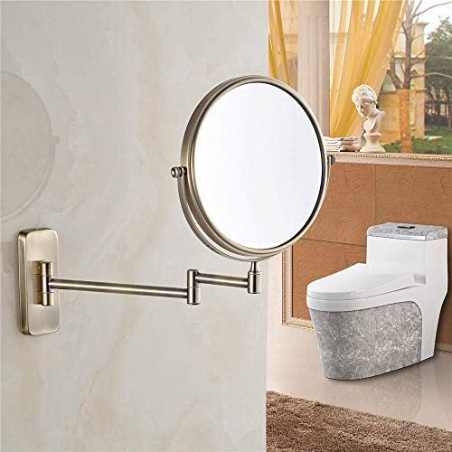 Огледала за баня ZAAHH, Стенни Увеличителни Силни Двустранни Регулируеми Козметични За Бръснене, Грим, Прибиращи се завърта (Цвят: 6 инча, размер: 3X)