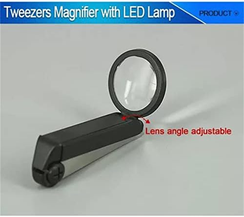 UXZDX Лупа за вежди CUJUX с осветление, сгъваеми пинсети за вежди, Преносима 10-кратна Лупа с осветление (Цвят: A, размер: 6 * 2,5 см)