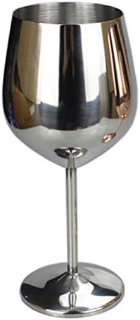 Чаши за вино DOITOOL Върху крака от Неръждаема Стомана Нечупливи Чаши за Червено Бяло Вино, Чаши За Наздравици меню с коктейли чаша (Лъскава)