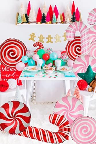Сладки Бонбони, Балон Розово Червена Близалка Балони От Тръстика Близалка Балон Коледа Коледни Бонбони Тема Candyland