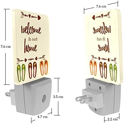Добре дошли в Нашия Дом Led лека нощ, Деца Ночники за Спални, Plug към Стената лека нощ с Регулируема Яркост за Спални,