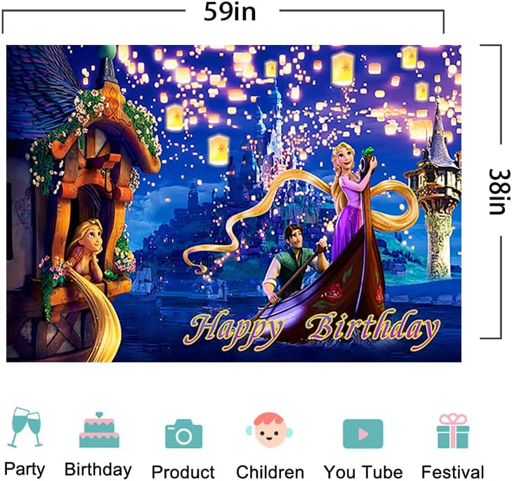 Принцеса Рапунцел Фон за Парти по случай рождения Ден на Доставка Заплетени Банер за Душата на Детето за Украса на Парти по Случай рождения Ден на 5x3ft