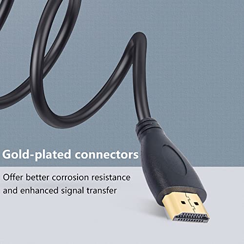 Кабел GELRHONR 4K, HDMI 1.4 кабел HDMI мъж към мъж под ъгъл 90 градуса 4k при честота 30 Hz, Позлатен конектор, поддържа