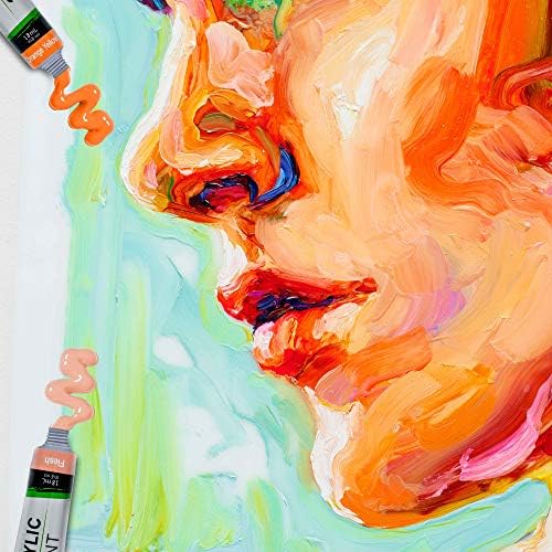U. S. Art Supply Професионален комплект акрилни бои 36 цвята на големи Тюбиках обем 18 мл - Наситени ярки цветове за
