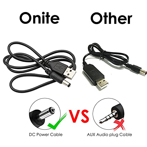 Onite 2 бр. захранващ Кабел USB DC 5,5x2,1mm, жак 20AWG 3,3 фута, Централна между пръстите зарядно кабел за led и периферни