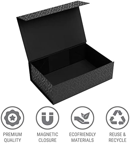 Магнитна подарък кутия Sorarto с капак | Луксозна черна бельо декоративна кутия за подаръци, предложения, подаръци и
