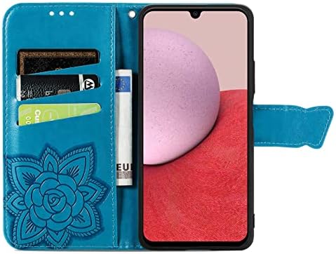 Чанта-портфейл Monwutong за Samsung Galaxy A14, Панти калъф за телефон от изкуствена кожа с 3D модел на пеперуда, магнитна закопчалка и отделения за банкови карти, Титуляр-кобур з