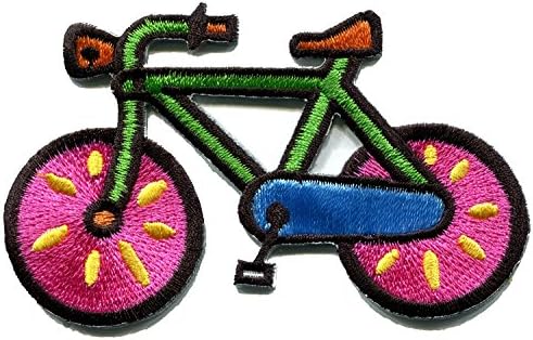Лот от 5 ретро велосипеди под наем колоездач на 70-те години на детски забавни бродирани апликации железни ивици нови