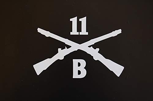 Пехотата на армията на САЩ НА 11 B Стикер Vinyl Стикер С Кръстосани Пушки Изберете цвят и размер!! Военен ветеран (V618) (5 X 3,5, в синьо)