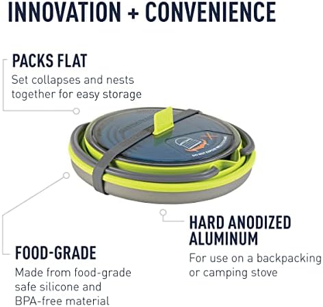Комплект сгъваеми чайници и чаши Sea to Summit X-Pot за туризъм и къмпинг