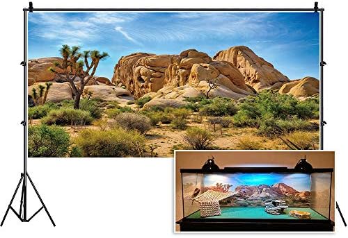 CSFOTO Полиестер 48X18 инча Пустинен Фон на Националния парк Джошуа Три за Аквариум с Влечуги Фон на Терариума Сух Стерилни