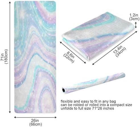Ултра тънък нескользящий килимче за йога Qilmy с мрамор принтом Galaxy Color - Нетоксичен, екологичен преносим подложка