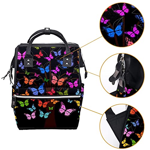 Цветни Чанти-Тоут за Памперси с Пеперуда, Раница за Мумии, Голямо Голям Чанта за Памперси, Пътна Чанта за Грижа за Детето