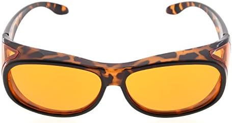 Компютърни очила Reducblu за жени и мъже - Големи Тъмно-Оранжеви Лещи - Черепаховая дограма +0.00