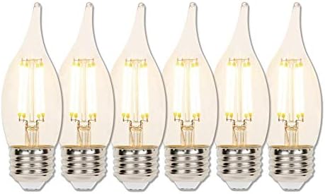 Led лампа Уестингхаус Lighting 4317120 Мощност 60 W, Еквивалент на CA11, с регулируема яркост, Средната Основа с прозрачна