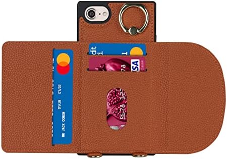 Калъфи за телефони Jaorty по рамото за iPhone SE 2022 /SE 2020 с държач за карти за жени и момичета, една Чанта-портфейл за iPhone 7/8 с каишка на съвсем малък, Магнитна закопчалка от и