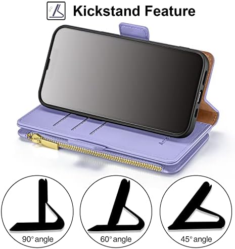 Antsturdy за Samsung Galaxy A54 5G Чанта-портфейл 【Заключване RFID】【Джоб с цип】【7 Слотове за карти 】 Защитен калъф-награда