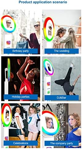 за iPad Photo Booth Selfie Machine Shell Регулируема Поставка Photobooth с led околовръстен подсветка за Сватбени Коледни