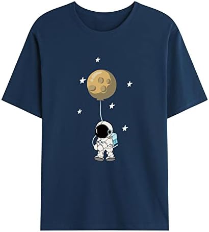 Мъжки Модни Риза 2023 Астронавт Държи Планетата Балони Слънчева Система Космическите Тениска Забавни Сладък Графики Тениски