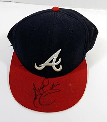 1998-99 Атланта Брейвз Джералд Уилямс #27 Използван в играта тъмно синя шапка 7 DP22792 - Използваните в играта шапки MLB