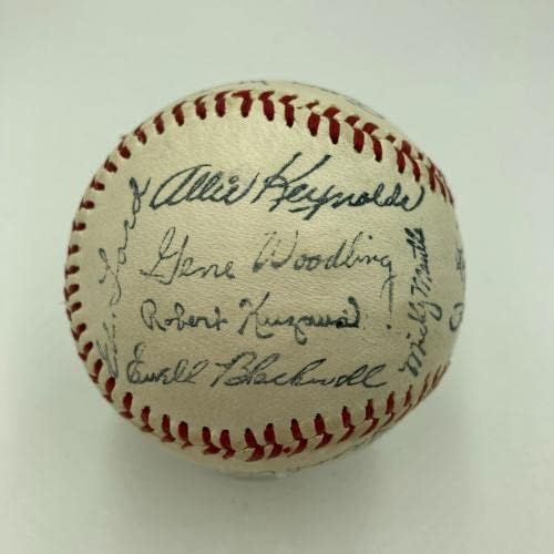 Факс копие от отбор Ню Йорк Янкис на 1950-те години, С Автограф от Винтажного Футболист Мики Мэнтла - Бейзболни топки С Автографи