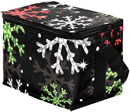 Дамски Чанта за обяд GUEROTKR, Кутия за обяд за мъже, Дамски Кутия за Обяд, безшевни черен модел под формата на разноцветни снежинки
