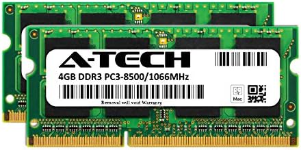 A-Tech за Apple 8GB Kit (2X4GB) DDR3 1067 Mhz / 1066 Mhz PC3-8500 sodimm памет iMac (началото / средата / края на 2009 г., 20/24 инча, 21,5 / 27 инча), Mac Mini (началото / края на 2009-средата на 2010) Ъпгрейд на ram памет