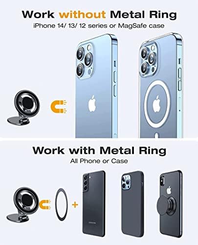 Магнитен държач телефон DMJWAN за кола [една седалка, всички метални Материал със силни магнити] Магнитно закрепване за телефон 360 ° MagSafe За определяне на Подходящ за iPh