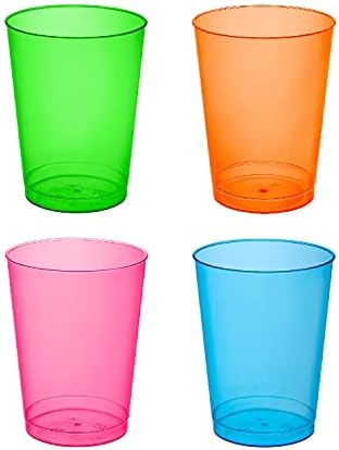 Предмети от първа необходимост за партита, твърди пластмасови чаши за партита с тегло 10 грама и високи чаши, неоново оранжево, 25 грама