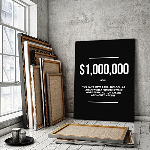 Монтиране на изкуството на стойност от 1 милион долара, Мотивационен Офис Декор, Принт на платно Милионер, Именен Знак