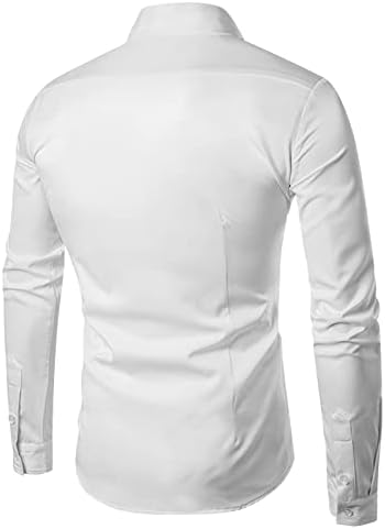 Бельо тениска за мъже, Тениски свободно намаляване на копчета Размер Плюс, Обикновена Риза с дълъг ръкав за мъже 2023, Дебнещ Работни Върховете