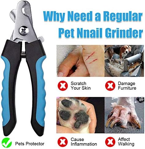Ножица и Машинка за нокти за кучета - с противоударен, за да не срежете - Остър нож на по-дебели нокти на краката - Професионален