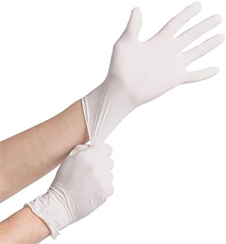 100ШТ за еднократна употреба за медицински нитриловых ръкавици от PVC, каучук антистатических за работа с козметика. (Цвят: L)
