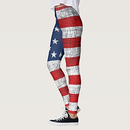 Плюс Размер, Ежедневни Панталони за Йога за Жени, Американският Флаг, Еластични Спортни Панталони С Висока Засаждане,