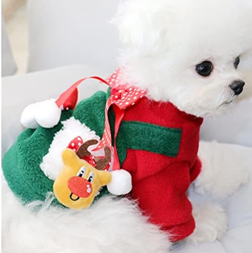 Коледен Пуловер за кучета ANIAC с Помпоном, Топло Коледно палто за малки Кученца, Уютни и Качулки за кучета с декорация