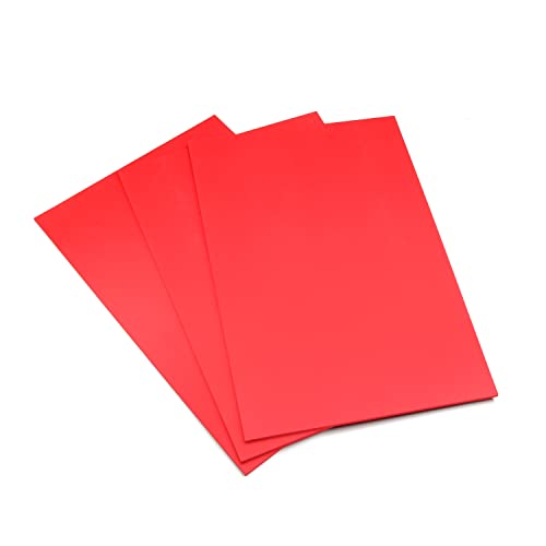 Othmro 3 бр. Разширено Лист PVC 11,8 * 7,87 Червената Твърда дъска от PVC За печат, лист от разпенено PVC с дебелина