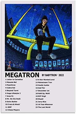 KGARB Рапърът Babytron Плакат Мегатрон Корица на Албума Стени Книга За Изкуството на Платното за Печат на Плакати Живопис