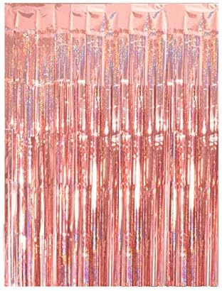 Завеса от Фолио, Метални Златна Сърма, Ресни, Снимка-на Фона на Завеса за Парти, Сватба Декор, 3,2 ft x 6,5 фута, 1 опаковка (Лилаво)