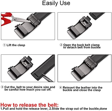 Мъжки Кожен Колан SENDEFN с Автоматична Закопчалка-храповиком, Подвижен Колан за рокли, Ежедневни Покритие, Сочетающаяся