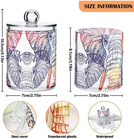 Титуляр на памучен тампон с шарките на Слонове Контейнери за Баня, Кутии с Капаци, комплект Памучни Тампони, през Цялата