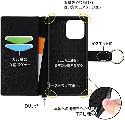 Калъф Digital Alchimist за iPhone 14 Pro Max, Чанта за лаптоп, с пръстен, Кожен, Черен, устойчив на удари, Калъф за лаптоп