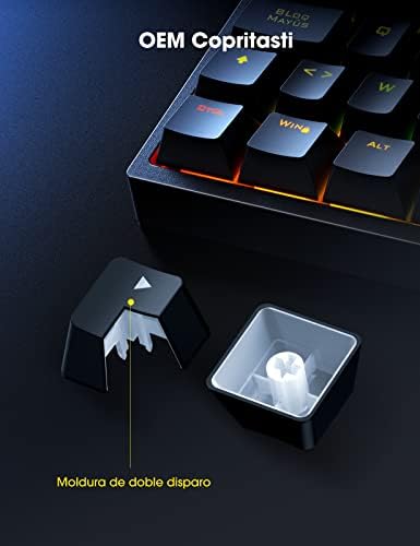 Испански Механични клавиатури TKL, клавиатура Игри Hiwings Blue Switch с кабел, всеки клавиш е настроен за настройките