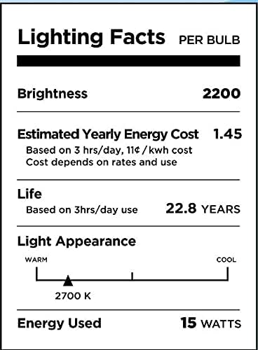 Tesler 150W Еквивалент Прозрачен LED с МОЩНОСТ 15 W, С регулируема яркост Стандарт в а23 4-Pack