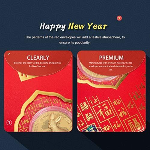 ABOOFAN Червени Пликове Китайската Нова Година Хунбао Щастливи Парични Джобове за Пролетния Фестивал 2023 Нова Година, Рожден Ден, Сватба, Бизнес 6 бр.
