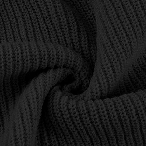 Дамски Модни Случайни Вязаный Обикновен Пуловер с висока Воротом и Дълъг Ръкав, Мини-Рокля, Вълнен Пуловер
