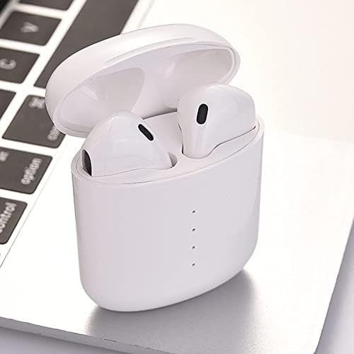 Безжични слушалки J No'el, Безжични Bluetooth слушалки 5.1 с шумопотискане, Вграден микрофон в ухото с зарядно калъф за iPhone / Samsung / Android / iOS (Бял)